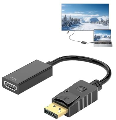 DisplayPort to HDMI Adapter for Monitor 4K/60Hz Support, Display Port to HDMI Cable Converter Male to Female DP Computer to Monitor Compatible with Lenovo, HP, Dell and More
