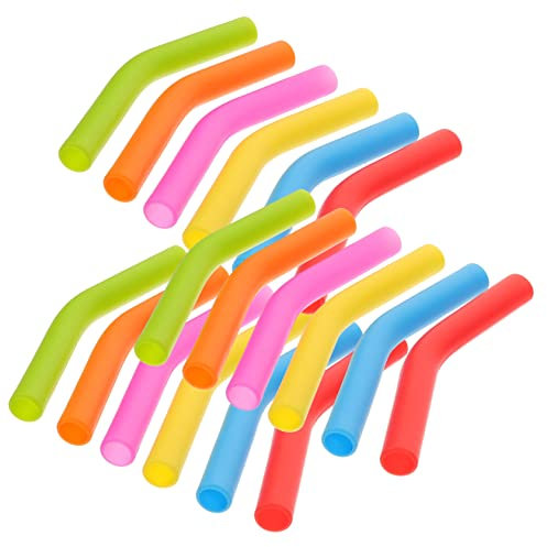 HOMOBABE 24Pièces Embouts de Paille Acier Inoxydable avec Couvercle Silicone Réutilisables Couleurs pour Boissons Chaudes et Froides