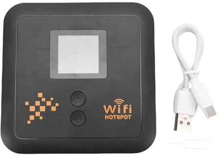 Haofy Portable 4G Router, 4G VPN Router with Dual Gigabit Ethernet Ports and Remote Management, Supports Multiple Frequency Bands, 500Mbps Transfer Rate, Built-in Battery, 750M Speed,