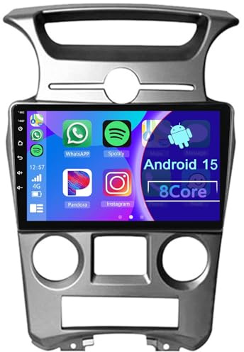 Android CarPlay Radio para KIA Carens 2007-2011 9 Pulgada Touchscreen 2 DIN Autoradio con Android Auto Navegación GPS FM Bluetooth Wi-Fi Cámara Trasera(B,2+32GB 4Core)