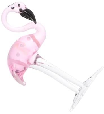 Sosoport Flamingo Figur aus Kristallglas in Rosa, Elegante Glasdekoration | Tischdeko in Tierform, Minimalistische Form, für Wohnzimmer, Schlafzimmer, Regal Zufällige Farbe