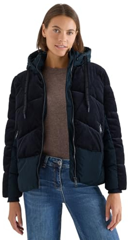 Cecil Damen Puffer Jacke mit Cord-Mix