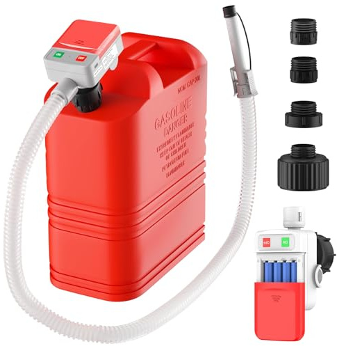 Kraftstoff Umfüllpumpe Mit Auto-Stopp-Sensor, Lquild Transferpumpe Mit 4 Größe Tankadapter, 3.17 GPM Kraftstoffpumpe Mit Schläuchen Und Zapfpistole, Flüssigkeitstransferpumpe Für öl, Diesel, Benzin
