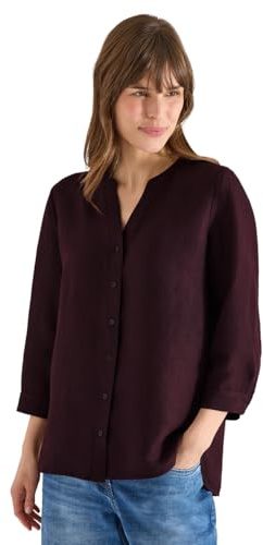 Cecil 3/4-Arm Bluse aus Leinenmix Rich Burgundy XXL