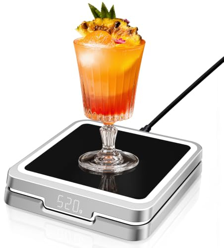 KAVAZ Smart Cocktail Maker – LED Guided Cocktail Mixing Device with App Control, 3000+ Recipes Home Bar Gadget & Gift for Men, Dad, Husband & Cocktail Lovers(Silver White)