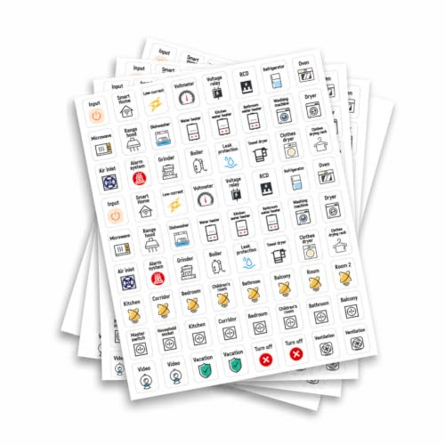 GOMAKERER 360 Pcs Circuit Breaker Panel Labels, Waterproof PVC Home Electrical Switch Indicator Stickers Color-Coded Appliance Room Marker Decals for Meter Boxes, Home Control Panels