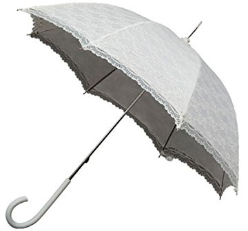 Falconetti Regenschirm, gerade, Weiß, mit Spitze, für Damen, ideal für Hochzeiten und Zeremonie, Schutz von 90 cm Durchmesser, Raffiniertes Modell