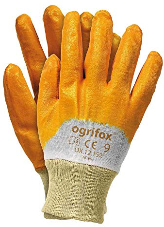 Ogrifox OX-NITER_8 Nitrilhandschuhe, Schutzhandschuhe, Arbeitshandschuhe, Ox.12.152, Beige-Orange, 8 Größe, 240 Paar