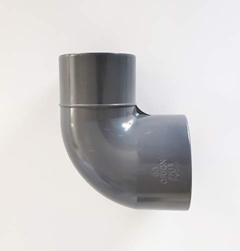 Coude PVC Pression 90° Male Femelle 63mm / 63mm intérieur vers 63mm extérieur PN16 / Piscine et arrosage