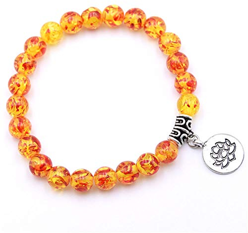 Stein Armband,7 Chakra Vintage Natürliche Onyx Perlen Cubic Zirkonia Lotus Energie Anhänger Orange Balance Armreif Charm Schmuck Männer Frauen Freund