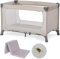 hauck Baby Reisebett Set Dream N Play mit extra Alvi Komfort Matratze und Moskitonetz - faltbares Kinder Babyreisebett mit Tasche - Beige