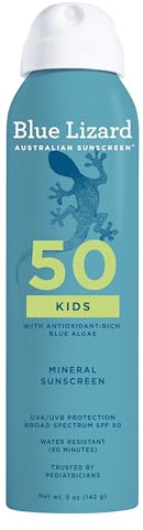 Blue Lizard Kids Mineral Sunscreen Spray SPF 50+, Brand, Broad-Spectrum UVA/UVB Protection, Water-Resistant, Zinc Oxide Formula, 5 fl oz