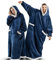 EAHOME Extra Long Hoodie Blanket Sweatshirt 3XL for Women Men 1pcs, Super Warm and Cozy Big Blanket Hoodie, Wearable Flannel Blanket with Sleeves and Pocket Blue