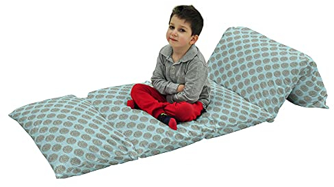 ABAKUHAUS Dahlie-Blume Bodenkissenbezug, Vintage Blumen, Nickerchen Matte Bedruckte Stoffhülle für 5 Kissen, 224 cm x 69 cm, blau, Braun,