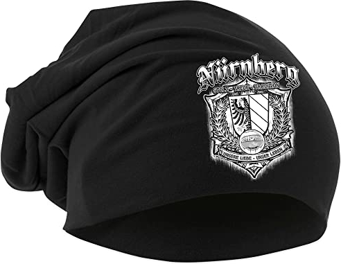 Uglyshirt87 Für Immer Nürnberg Mütze | Strickmütze - Nürnberg Beanie - Nürnberg Hut - Logo - Hat - Stadt - City | Beanie Druck: Weiß