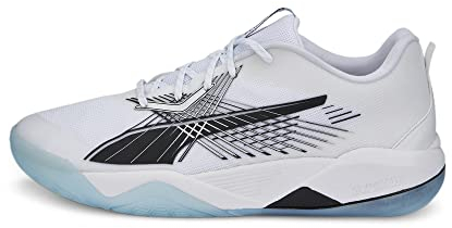 PUMA Unisex Eliminate Power II Hallen-Sportschuhe Hallenturnschuh, White-Black-Nitro Blue, 43 EU