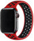 Correa de Silicona Compatible con Correa Apple Watch 42mm 44mm 45mm 49mm, Pulsera Deportiva Elástica Transpirable para iWatch Series 8 7 6 5 4 3 SE Ultra(XS,Negro Rojo)