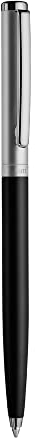 Otto Hutt design 01 Kugelschreiber 001-11425 – Kuli mit hochwertiger Beschichtung, Oberfläche in der Farbe Schwarz-Matt Ruthenium – Mit Großraummine M, blau