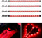 YM E-Bright Éclairage Intérieur de Voiture, 12V Bande LED Intérieur Auto 30CM 5050 12-SMD Voiture Intérieur Bande étanche pour moto, voiturette de golf, décoration de bateau (4PCS Rouge)
