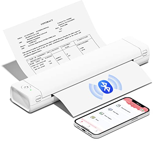 COLORWING Mobiler Drucker Bluetooth,Thermodrucker Klein Kompakt,Stencil Drucker für Smartphone,Portable Printer Ohne Patronen,Drucker A4 für Unterwegs und Tattoo,Kompatibel mit Android iOS Mac