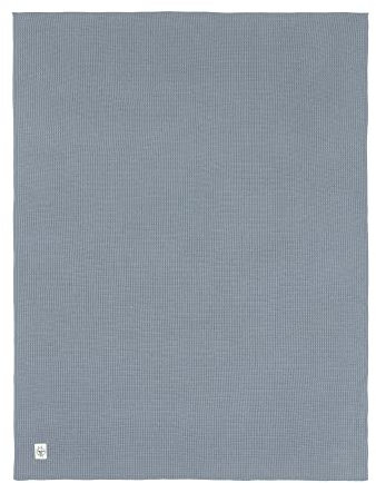 LÄSSIG Babystrickdecke Kuscheldecke Babydecke gestrickt 100% Bio Baumwolle GOTS/Knitted Blanket light blue