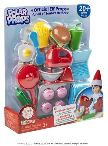 The Elf on the Shelf® Polar Props® Kochschule | Kreatives Koch-Set für Scout Elfen mit Mini-Laptop, Küchenzubehör & Lebensmitteln | Scout Elf Accessoires