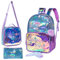 HTgroce Mochila Niña, Sirena Mochila Niña Escuela Preescolar Primaria Kindergarten Mochilas Escolares Infantiles Lleva una lonchera y un Estuche para lápices 6 Años Mochila Escolar