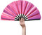 HeyToo Large Shining Rave Folding Hand Fan Clack Handheld Fan for Party Night Club Festival Halloween Outfit Accessories 13inch Fuchsia