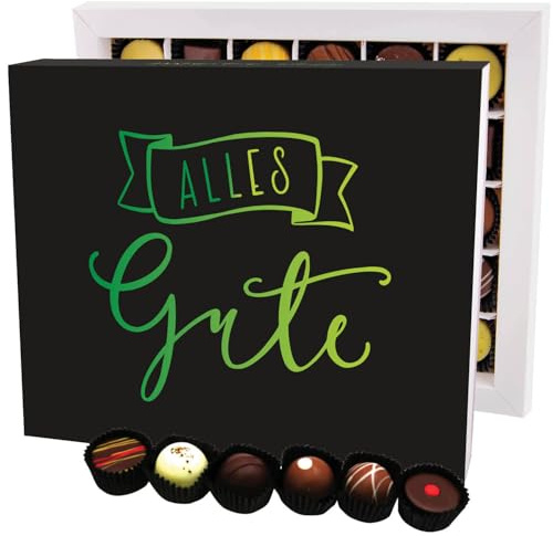 Hallingers Genuss Manufaktur Pralinen Glückwunsch-Geschenk - ohne Alkohol, handmade aus Confiserie-Edelkakao in wertiger XXL-Geschenkbox Alles Gute, Geschenkidee für Frauen Männer