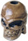 Voodoo Skull Kerzenhalter - Grosser handgeschnitzter Kerzenständer in Schädelform - Holz Schädel Altar