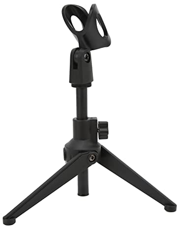 Tbest Soporte de Micrófono de Escritorio,Soporte de Micrófono Trípode de Escritorio Mini Soporte de Mesa Portátil Soporte de Micrófono Ajustable Soporte de Clip de Micrófono Pie De Micro