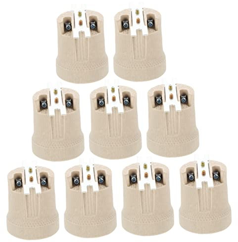 Heat Lamp Holder : 12pcs E27 Ceramic Lamp Holder E27 Light Threaded Replacement Chandelier Bulbs Wall Sconce Candle Ceramic Candle Light Bulb Screw