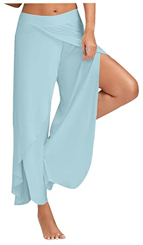 SHE.White Loose Fit Hose Damen Paperbag Jeans Damen Rennrad Hose Gürtel Arbeitshose Casual Outfit Damen Trainingsleggings Damen Damen-Latzhosen Jogginghose Damen Baumwolle Locker(Hellblau,S)