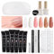 GAOY Kit di base per unghie in gel con luce UV, kit di 6 extension per unghie in gel costruttore per principianti con tutto ciò che serve per nail art fai da te a casa