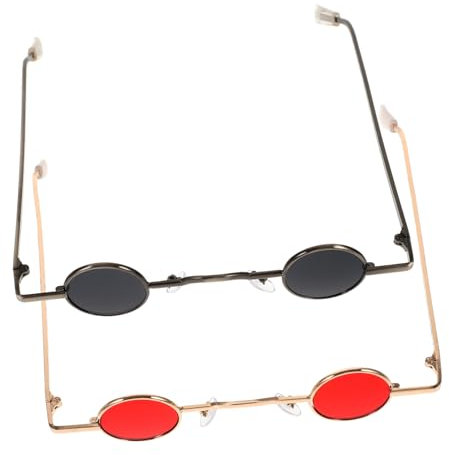 CHILDWEET 2stücke Retro Runde Vintage Hippie Brille Für Männer Und Frauen Modische Runde Eyewear Für Party Und Alltag Uv-schutz Und Stilvolles Design