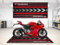 wibeart MPM Motorradmatte für Panigale, waschbar, rutschfest, öl- und wasserabweisend, für die Parkgrube, für Garage, Ausstellungsraum und Werkstatt | Größe 1: 86.6 x 39.4/220 x 100 cm
