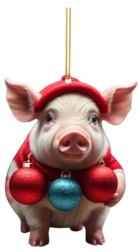 1 Stück Weihnachten Basteln Funny Christmas Decorations Ornamente Weihnachtlicher Baumschmuck Acryl Anhänger Weihnachten Lustige Anhänger Weihnachtsschmuck Niedlicher Weihnachtsanhänger Auto Anhänger