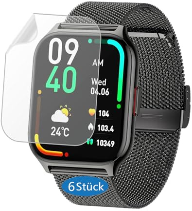 Frgnie Screen Protector Compatible with Popglory P95 Smartwatch 2.01 (Pack of 6) HD Flexible TPU Film, Compatible with ZOSKVEE and Coollia Fitness Tracker Screen Protector
