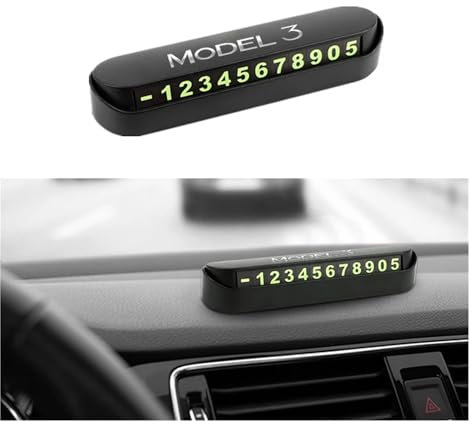 Car Metal Hidden Temporary Parking Card Phone Number Card Plate Accessories Car Styling，Compatible For Tesla Model 3