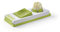 Qdesign - Coupe-Œuf Manuel - Conception Robuste ABS et Inox - Ustensile de Cuisine - Tranches Ovales ou Rondes - Nettoyage Facile Lave-Vaisselle - Vert/Gris