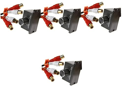 Gadpiparty 4 Stück Metallgehäuse universeller Cinch-Pegelregler Komponentenkabel lautsprecher Auto-Level-Controller ferngesteuerte Niveauregulierung Universal- Wagen Gian Verstärker Knopf