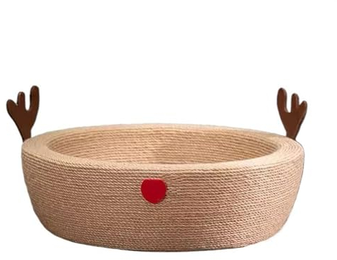 Kratzpappe für Katzen Multifunktionale Sisal-Katzenstreu, großes, verschleißfestes Katzenkrallenbecken, rundes Katzenspielzeug, Krallenschleifer, Katzenkratzmatte Katzenspielzeug (Size : Small)