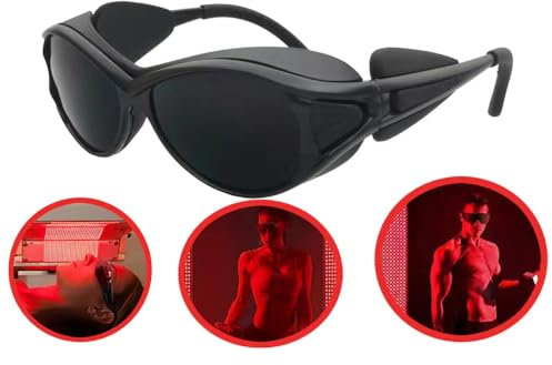 KYUQY Lunettes De Protection, Verres professionnels de thérapie de lumière rouge, verres rouges de la meilleure qualité de lumière de LED pour la protection infrarouge