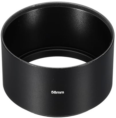 PATIKIL 58mm Paraluce, Paraluce con Superficie Opaca a Lunga Distanza Interno Antiriflesso con Panno per Pulizia per Obiettivo Fotocamera, Nero