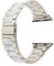 Fizdvsts Compatible with Apple Watch Band Resin Metal Wristbands, Women's Strap Fashion Chain Bracelet for iWatch Series 8 7 6 SE 5 4 3 2 1 Ultra, 42mm 44mm 45mm 49mm, Starlight