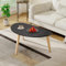 WDSHIYI Couchtisch, modern, oval, Retro-Mitteltisch für kleinen Raum, rustikaler Akzenttisch für Wohnzimmer, Heimbüro, einfache Montage, 85 x 48 x 40 cm