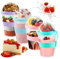 4 Pack On The Go Cereal Yogurt Cups with Lids and Spoon, 600ML Pastel Color Overnight Oats Container, 100% BPA Free Overnight Oats Container, Yoghurt Pot, Cereal On The Go Container, Muesli To Go Cup