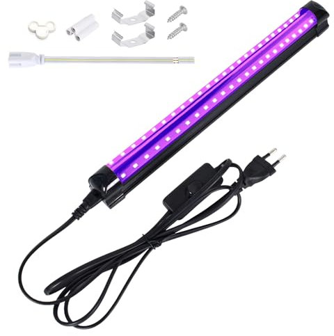 Colexy Schwarzlicht LED Strip, 10W USB Schwarzer Lichtbalken 395-405nm Verstellbare Schwarzlichtlampe, Tragbare UV LED Schwarzlicht Lamp mit Schalter für Party, Halloween, Weihnachten, Garten Deko