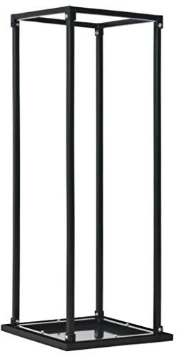 Homgoday Étagère à bois de chauffage, base noire, 37 x 37 x 113 cm, acier, décoration de meubles, porte-bûches, porte-bois de chauffage, porte bois pour cheminée, bois empilable, poêle à bois