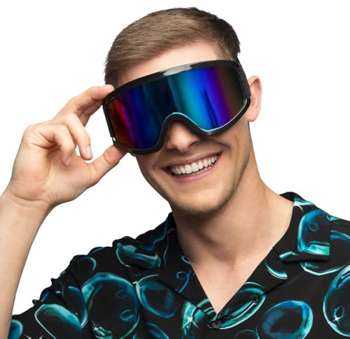 Boland - Skibrille für Kostüm und Party, stylische Brille für Festival, Karneval oder Apres Ski Mottoparty, Schwarz